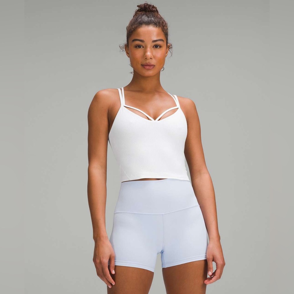 NWOT Lulu Align Strappy Ribbed Tank Top in White (size 4)